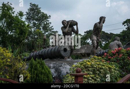 Statue of Lachit Borphukan in jorhat Assam. Memorial honouring general Lachit Borphukan Stock Photo