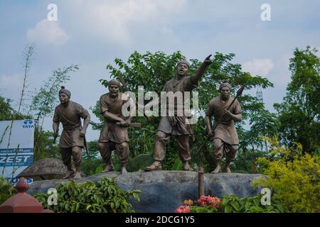 Statue of Lachit Borphukan in jorhat Assam. Memorial honouring general Lachit Borphukan Stock Photo