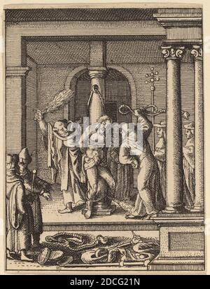 Wenceslaus Hollar, (artist), Bohemian, 1607 - 1677, The Scourging, The Satirical Passion, (series), etching Stock Photo