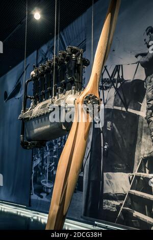 Munich/ Germany - May, 24 2019: 1930 aviation engine in BMW Museum/ BMW Welt Stock Photo