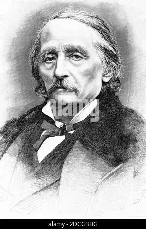 Cesare Cantù. Italian historian and writer. 1804-1895. Antique illustration. 1895. Stock Photo