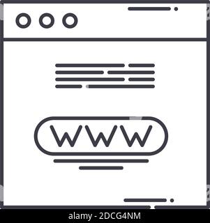 Domain name icon, linear isolated illustration, thin line vector, web design sign, outline concept symbol with editable stroke on white background. Stock Vector