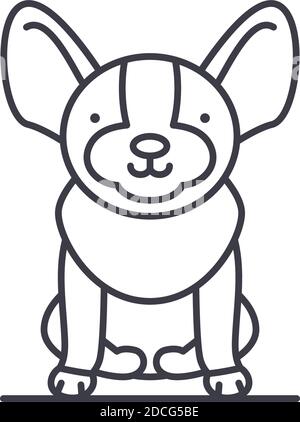 Dog icon, linear isolated illustration, thin line vector, web design sign, outline concept symbol with editable stroke on white background. Stock Vector