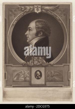 Max Rosenthal, (artist), American, 1833 - 1918, Charles B. J. Févret de Saint-Mémin, (artist after), French, 1770 - 1852, Charles Balthazar Julien Févret de Saint-Mémin, 1900, mezzotint in black on chine collé, plate: 17.78 × 12.54 cm (7 × 4 15/16 in.), sheet: 25.24 × 17.78 cm (9 15/16 × 7 in Stock Photo