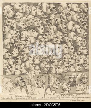 William Hogarth, (artist), English, 1697 - 1764, Characters and Caricaturas, 1743, etching Stock Photo