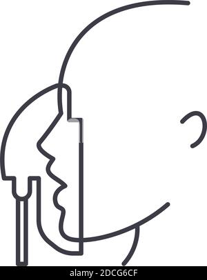 Do inhalation icon, linear isolated illustration, thin line vector, web design sign, outline concept symbol with editable stroke on white background. Stock Vector