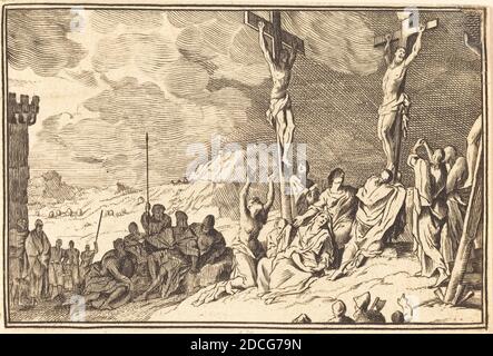 French 17th Century, (artist), Sébastien Le Clerc I, (artist after), French, 1637 - 1714, Christ Dying on the Cross, Passion of Christ: pl.27, (series), engraving Stock Photo