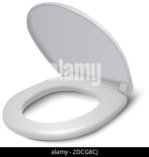 3d realistic vector toilet seat cover isolated on white background. Stock Vector