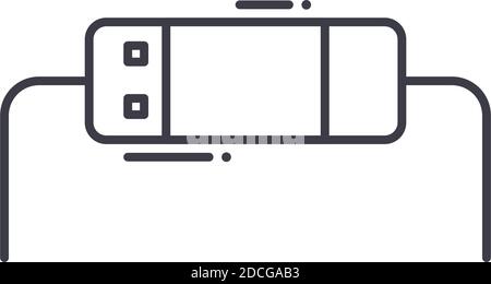 Diode icon, linear isolated illustration, thin line vector, web design sign, outline concept symbol with editable stroke on white background. Stock Vector