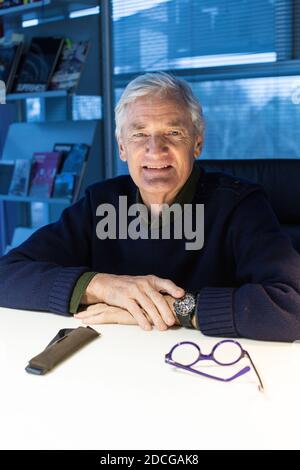 United Kingdom /Wiltshire/ Malmesbury/Dyson / Sir James Dyson in his office at Dyson headquarters in Malmesbury, UK.Thursday 1st March 2018. Stock Photo