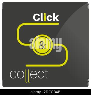 Click and Collect internet and online shopping concept Stock Vector