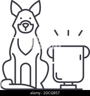 Dog show icon, linear isolated illustration, thin line vector, web design sign, outline concept symbol with editable stroke on white background. Stock Vector