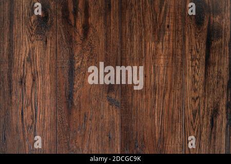 Dark wooden floor boards, view from above Stock Photo
