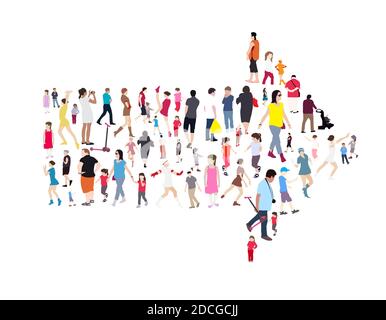 Set of People. Children, Adults and Seniors. Illustration Stock Photo