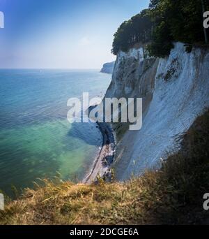 view on white chalk cliffs of island rügen in the jasmund national park Stock Photo