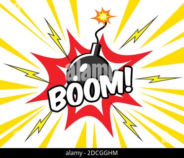 Comic balloons on white background and Boom. Vector Illustration. Stock Vector