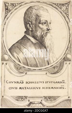 Augustin Hirschvogel, (artist), German, 1503 - 1553, Conrad Schall, 1547, etching Stock Photo