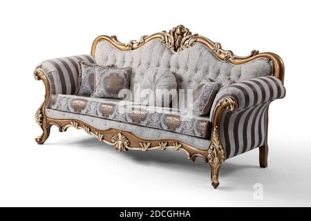 Luxurious classic sofa on a white background . corner view Stock Photo