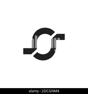 abstract letter rj simple geometric slice logo vector Stock Vector
