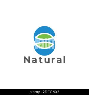 letter s leaf water abstract simple geometric logo vector Stock Vector