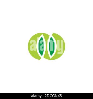 abstract simple geometric leaf natural symbol logo vector Stock Vector