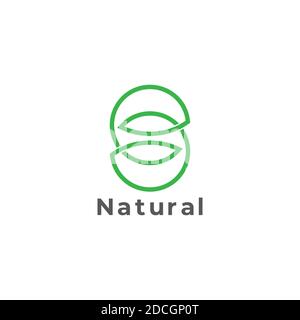 letter s infinity leaf nature geometric linear logo vector Stock Vector