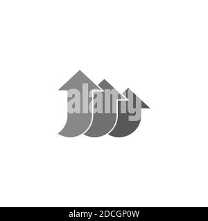 curves geometric arrows up movement design vector Stock Vector
