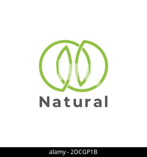 infinity natural life leaf geometric logo vector Stock Vector