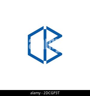 abstract letter cb geometric hexagonal line design logo vector Stock Vector