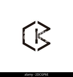 abstract letter ck geometric hexagonal design logo vector Stock Vector
