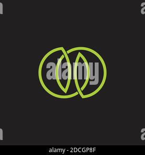 infinity natural life leaf simple line logo vector Stock Vector