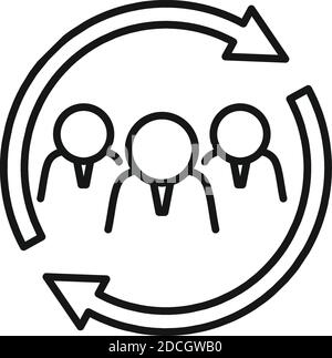 Change work group icon, outline style Stock Vector
