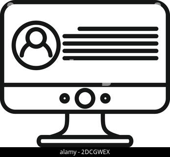 Monitor web headhunter icon, outline style Stock Vector