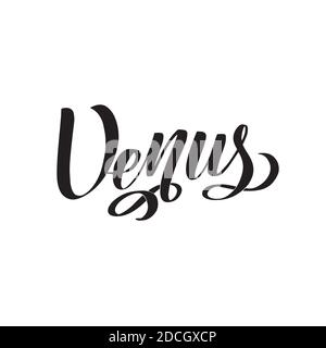 Venus. Isolated inscription. Planet Venus for print, school textbook Stock Vector