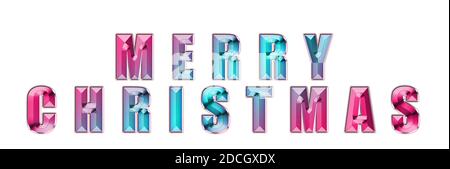 Merry Christmas words on a white background Stock Photo