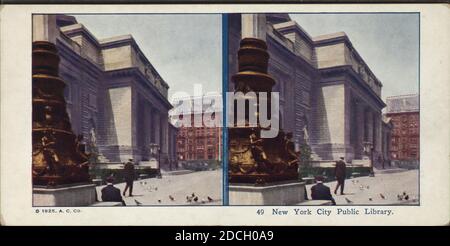 New York City Public Library., A.C. Co., New York Public Library, 1911, New York (State), New York (N.Y.), Manhattan (New York, N.Y.), Fifth Avenue (New York, N.Y Stock Photo