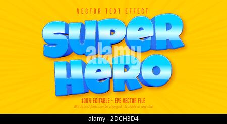 Super hero text, mobile game style editable text effect Stock Vector