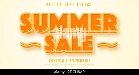 Summer sale editable text effect Stock Vector