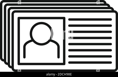 Recruiter cards icon, outline style Stock Vector
