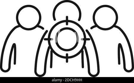 Recruiter target icon, outline style Stock Vector