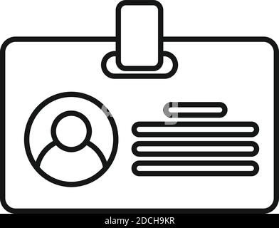Recruiter id card icon, outline style Stock Vector