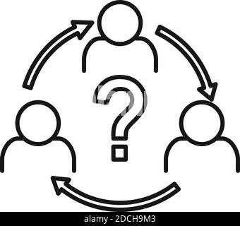 Recruiter job interview icon, outline style Stock Vector