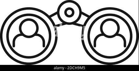 Recruiter connection icon, outline style Stock Vector