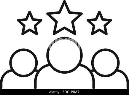 Star recruiter group icon, outline style Stock Vector