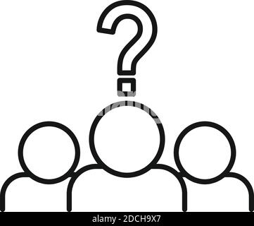 Recruiter expert question icon, outline style Stock Vector