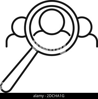 Recruiter search person icon, outline style Stock Vector