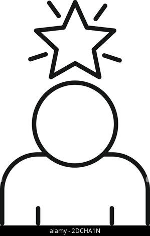 Star recruiter icon, outline style Stock Vector