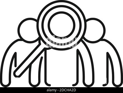 Recruiter search group people icon, outline style Stock Vector