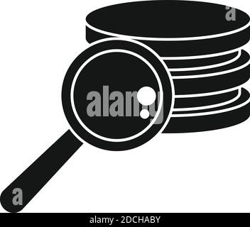 Search server secured icon, simple style Stock Vector