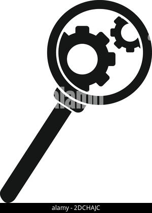 Search server bug icon, simple style Stock Vector